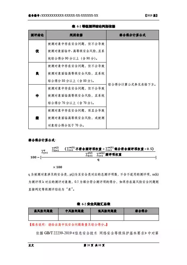 等保2.0測(cè)評(píng)報(bào)告新模板《網(wǎng)絡(luò)安全等級(jí)保護(hù)測(cè)評(píng)報(bào)告模板》（附報(bào)告模板）